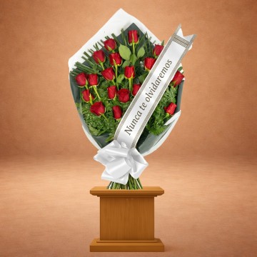 Ramo Funerario Veneración de Rosas Rojas | Entrega Urgente Tanatorios