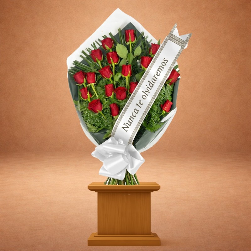 Ramo Funerario Veneración de Rosas Rojas | Entrega Urgente Tanatorios