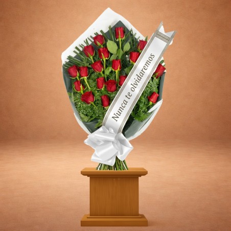 Ramo Funerario Veneración de Rosas Rojas | Entrega Urgente Tanatorios