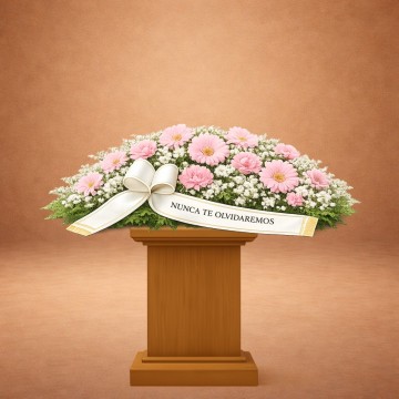Centro Funerario Delicadeza en Tonos Rosa | Envío Urgente a funeral