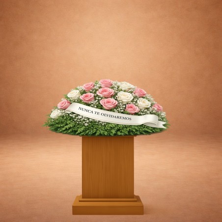 Cojín Funerario de 20 Rosas | Color Personalizado | coronafuneral.com