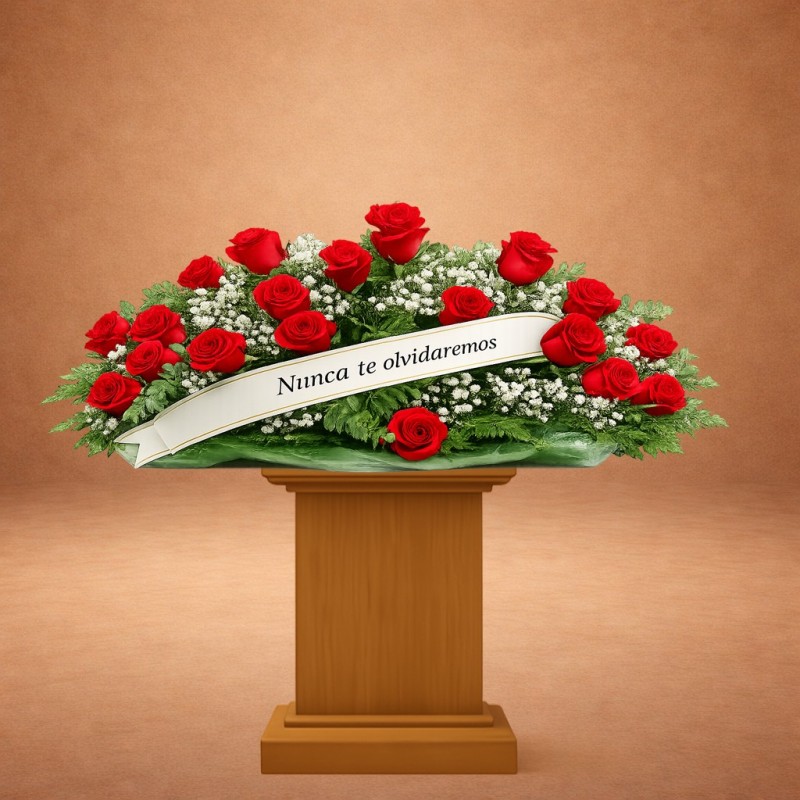 Palma Funeraria de Rosas | Envío a Tanatorio 2-4h | Corona Funeral
